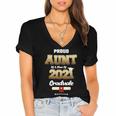 Proud Aunt Of Class Of 2021Shirt Class 2021 Graduation Women's Jersey Short Sleeve Deep V-Neck Tshirt