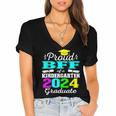 Proud Bff Of Kindergarten Graduate 2024 Graduation Bff Women's Jersey Short Sleeve Deep V-Neck Tshirt