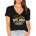 Proud Big Bro Of a College Graduate Graduation Grad Women's Jersey Short Sleeve Deep V-Neck Tshirt