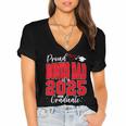 Proud Bonus Dad Of a Class Of 2025 Graduate Graduation Women's Jersey Short Sleeve Deep V-Neck Tshirt