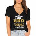 Proud Bro Of a Class Of 2026 Graduate For Graduation Women's Jersey Short Sleeve Deep V-Neck Tshirt