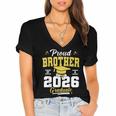 Proud Brother Of a Class Of 2026 Graduate Senior Graduation Women's Jersey Short Sleeve Deep V-Neck Tshirt
