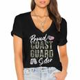 Proud Coast Guard Sister US Coast Guard Graduation Sister Women's Jersey Short Sleeve Deep V-Neck Tshirt