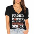 Proud Cousin Of a Football Senior 2026 Graduation Gifts Women's Jersey Short Sleeve Deep V-Neck Tshirt