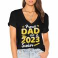 Proud Dad Of A 2023 Senior Graduation Women's Jersey Short Sleeve Deep V-Neck Tshirt