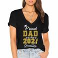 Proud Dad Of a Class Of 2021 Graduate Graduation Senior 2021 Women's Jersey Short Sleeve Deep V-Neck Tshirt