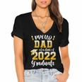 Proud Dad Of a Class Of 2022 Graduate Graduation 2022 Women Women's Jersey Short Sleeve Deep V-Neck Tshirt