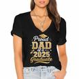 Proud Dad Of a Class Of 2025 Graduate Senior Graduation Women's Jersey Short Sleeve Deep V-Neck Tshirt