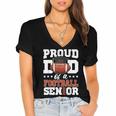 Proud Dad Of a Football Senior 2026 Graduation Women's Jersey Short Sleeve Deep V-Neck Tshirt