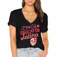 Proud Educated Latina Graduation Masters Degree PhD Women's Jersey Short Sleeve Deep V-Neck Tshirt