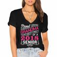 Proud Grandma Of a 2018 Senior Tshirt Graduation Women's Jersey Short Sleeve Deep V-Neck Tshirt