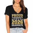 Proud Grandma Of A 2026 Graduate Shirt Class 2026 Graduation Women's Jersey Short Sleeve Deep V-Neck Tshirt