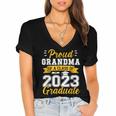 Proud Grandma Of a Class Of 2023 Graduate Senior Graduation Women's Jersey Short Sleeve Deep V-Neck Tshirt