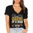 Proud Grandma Of Senior 2026 Graduate Family Graduation 2026 Women's Jersey Short Sleeve Deep V-Neck Tshirt