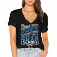 Proud Grandpa Of 2018 Senior T-Shirt Student Graduation Women's Jersey Short Sleeve Deep V-Neck Tshirt