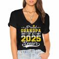 Proud Grandpa Of a 2025 Senior Graduate Graduation Women's Jersey Short Sleeve Deep V-Neck Tshirt