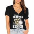 Proud Grandpa Of A 2026 Senior Baseball Graduation Leopard Women's Jersey Short Sleeve Deep V-Neck Tshirt