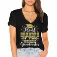 Proud Grandpa Of Two 2025 Graduates Graduation Family Women's Jersey Short Sleeve Deep V-Neck Tshirt