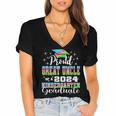 Proud Great Uncle Of Kindergarten Graduate 2024 Graduation Women's Jersey Short Sleeve Deep V-Neck Tshirt