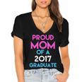 Proud Mom Of A 2017 Graduate Graduation Tee T-Shirt Women's Jersey Short Sleeve Deep V-Neck Tshirt