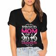 Proud Mom Of 2019 Graduate Class 2019 Tshirt Graduation Women's Jersey Short Sleeve Deep V-Neck Tshirt