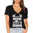 Proud Mom Of A 2019 Senior School Graduation Shirt Women's Jersey Short Sleeve Deep V-Neck Tshirt