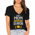 Proud Mom Of A 2021 Senior Shirt Class Graduation 2021 Mommy Women's Jersey Short Sleeve Deep V-Neck Tshirt
