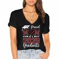 Proud Mom Of 2025 Senior Graduate Matching Family Graduation Women's Jersey Short Sleeve Deep V-Neck Tshirt