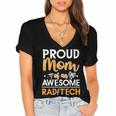 Proud Mom Of An Awesome Rad Tech Graduation Matching Family Women's Jersey Short Sleeve Deep V-Neck Tshirt
