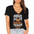 Proud Mom Of Basketball Senior 2026 Graduation Women's Jersey Short Sleeve Deep V-Neck Tshirt