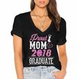 Proud Mom Of A Class 2018 GraduateShirt Graduation Women's Jersey Short Sleeve Deep V-Neck Tshirt