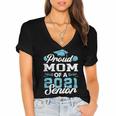 Proud Mom Of a Class Of 2021 Senior Graduate Graduation Women's Jersey Short Sleeve Deep V-Neck Tshirt