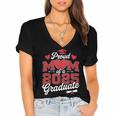 Proud Mom Of a Class Of 2025 Graduate Senior Graduation Women's Jersey Short Sleeve Deep V-Neck Tshirt