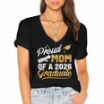 Proud Mom Of A Class Of 2026 Graduate Senior 2026 Graduation Women's Jersey Short Sleeve Deep V-Neck Tshirt