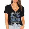 Proud Mom Of a Class Of 2026 Graduate Senior Graduation Women's Jersey Short Sleeve Deep V-Neck Tshirt