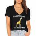Proud Mom Graduation Shirt You Bet Giraffe Graduate Pun Women's Jersey Short Sleeve Deep V-Neck Tshirt