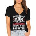Proud Mom Of PhDaughter PhD Degree Graduate Graduation Women's Jersey Short Sleeve Deep V-Neck Tshirt