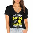 Proud Mom Of a Softball Senior Class Of 2025 Graduation Women's Jersey Short Sleeve Deep V-Neck Tshirt