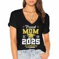 Proud Mom Of Two Class Of 2025 Graduates Twins Graduation Women's Jersey Short Sleeve Deep V-Neck Tshirt