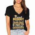 Proud Mommy Of A 2026 College Graduate Shirt Graduation Women's Jersey Short Sleeve Deep V-Neck Tshirt