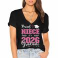 Proud Niece Of a Class Of 2026 Graduate For Graduation Women's Jersey Short Sleeve Deep V-Neck Tshirt