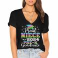 Proud Niece Of PreK School Graduate 2024 Graduation Niece Women's Jersey Short Sleeve Deep V-Neck Tshirt