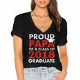 Proud Papa Of A Class Of 2018 Graduate Shirt Graduation Women's Jersey Short Sleeve Deep V-Neck Tshirt