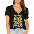 Proud Pop Of A 2026 Graduate Class Of 2026 Graduation Women's Jersey Short Sleeve Deep V-Neck Tshirt