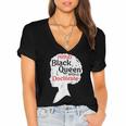Proud Queen Shirt PhD Graduation Afro Doctorate Women's Jersey Short Sleeve Deep V-Neck Tshirt
