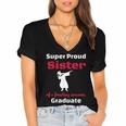 Proud Sister Of 2018 Graduate Dabbing Graduation Women's Jersey Short Sleeve Deep V-Neck Tshirt