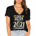 Proud Sister Of A 2021 Graduate Graduation Clothes MBA PhD Women's Jersey Short Sleeve Deep V-Neck Tshirt