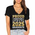 Proud Sister Of A 2025 Graduate Shirt Class 2025 Graduation Women's Jersey Short Sleeve Deep V-Neck Tshirt