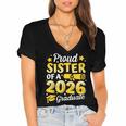 Proud Sister Of A 2026 Graduate Senior Class Graduation Women's Jersey Short Sleeve Deep V-Neck Tshirt