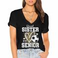 Proud Sister Of A 2026 Senior Soccer Graduation Leopard Women's Jersey Short Sleeve Deep V-Neck Tshirt